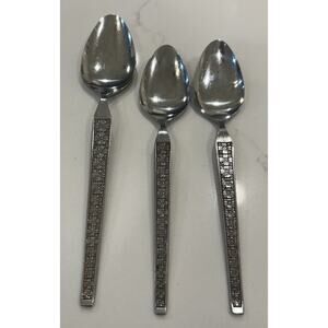 Vtg Riviera Torino Stainless Steel Flatware 1 Serving Spoon 2 Dessert Spoons